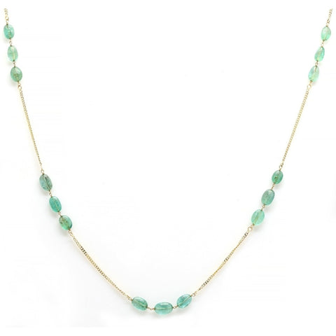 18K Yellow Gold Emerald Necklace