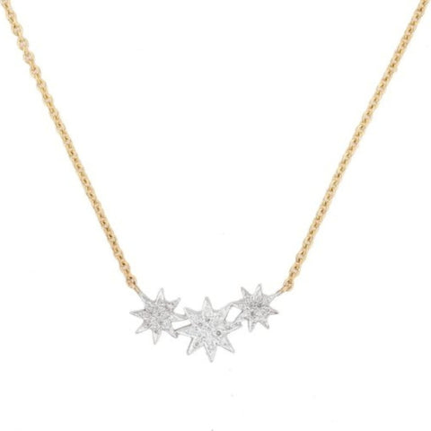 18K Star Diamond Pendant Necklace
