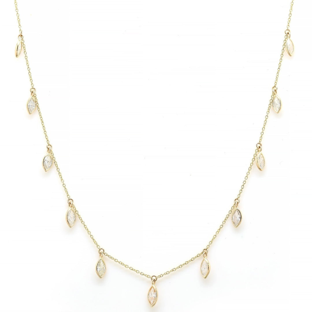 18K Gold Diamond Chain Necklace
