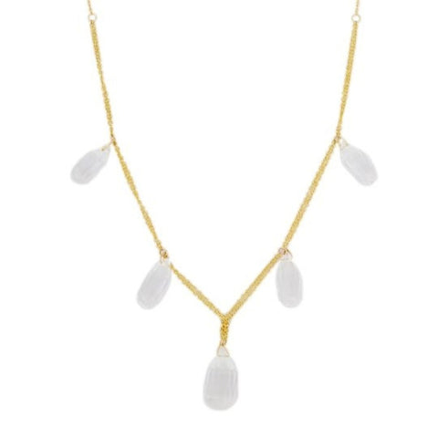 18K Yellow Gold Crystal Necklace