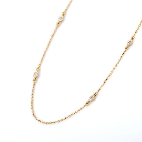 18K Yellow Gold Diamond Necklace