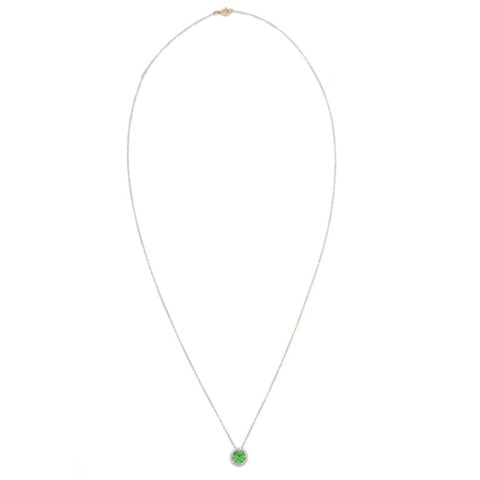 18K solid Yellow Gold Tsavorite Necklace
