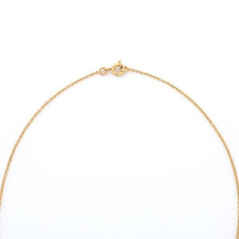 18K Yellow Gold Blue Sapphire Pendant Necklace
