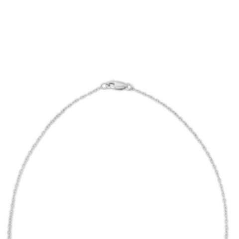14K Solid White Gold Bar Pendant Necklace