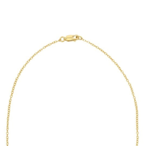14K Solid Yellow Gold Bar Pendant Necklace
