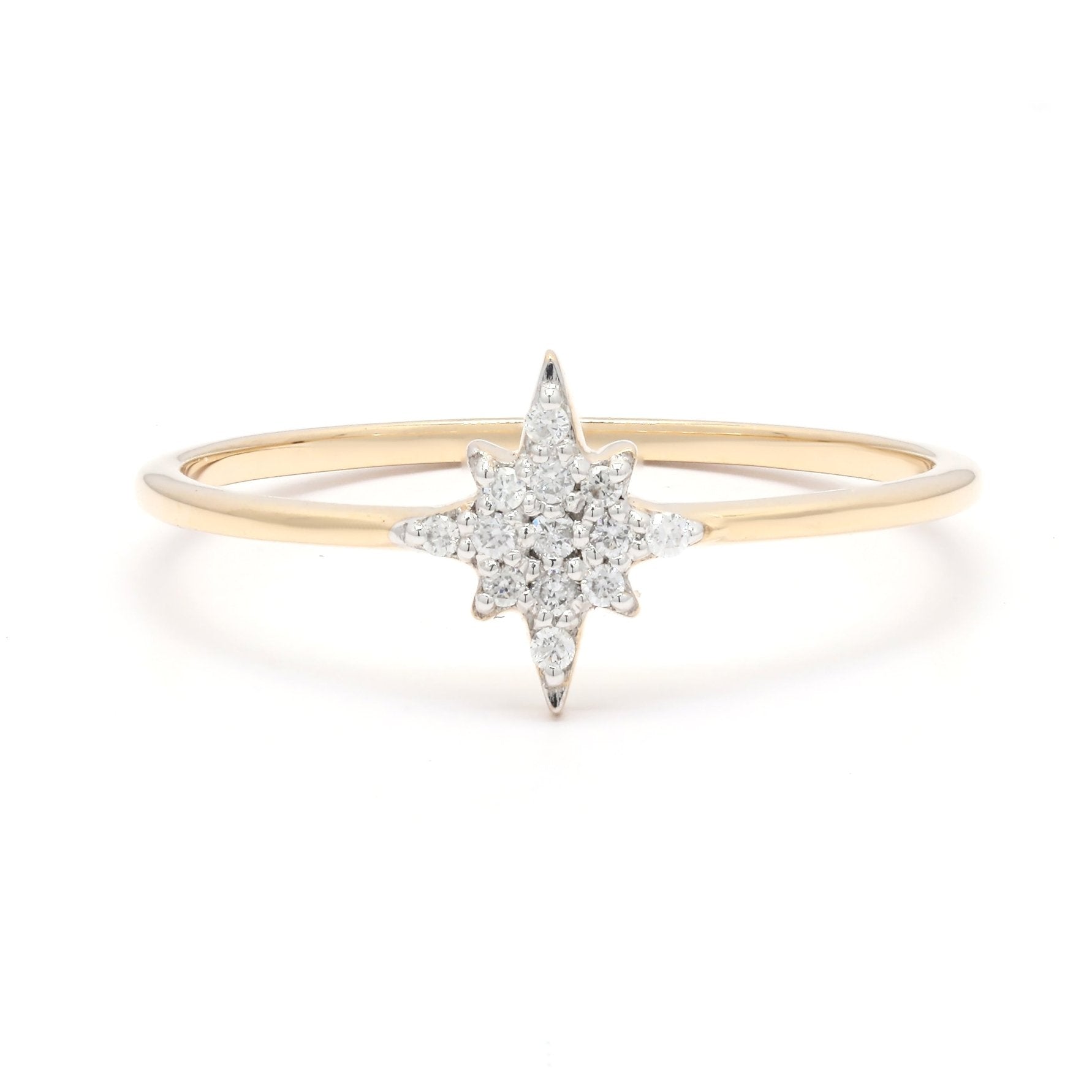 14K Gold Star Diamond Ring - VR Jewels