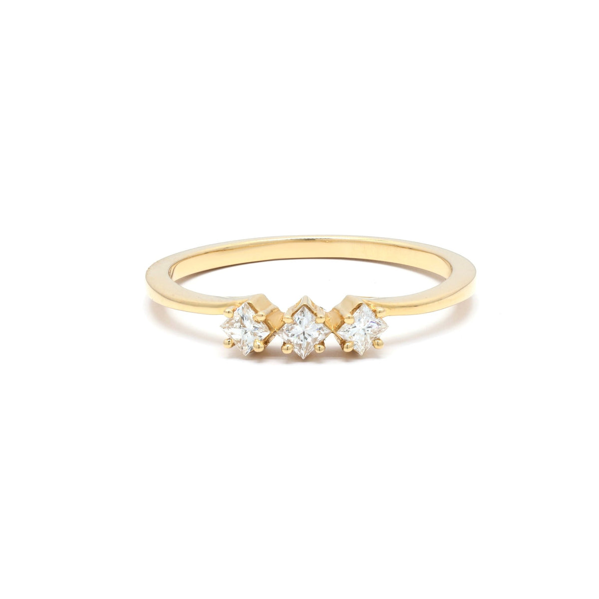 14K Gold Three Stone Diamond Ring - VR Jewels