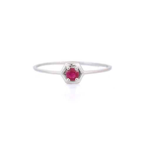 14K White Gold Ruby Ring - VR Jewels