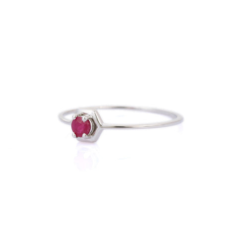 14K White Gold Ruby Ring - VR Jewels