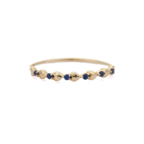 14K Yellow Gold Blue Sapphire Ring - VR Jewels