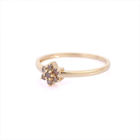 14K Yellow Gold Brown Diamond Ring - VR Jewels