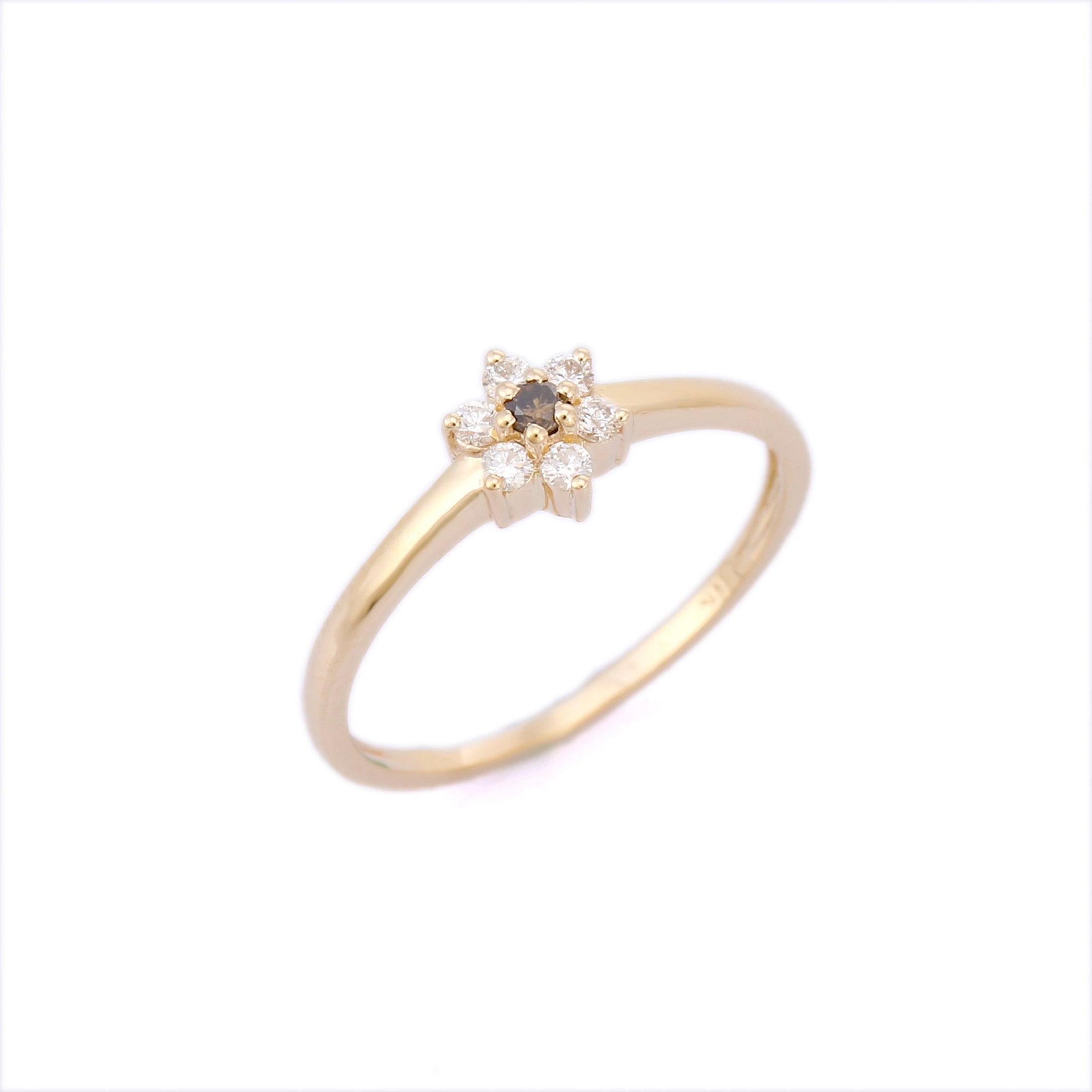 14K Yellow gold Multi Diamond Ring - VR Jewels
