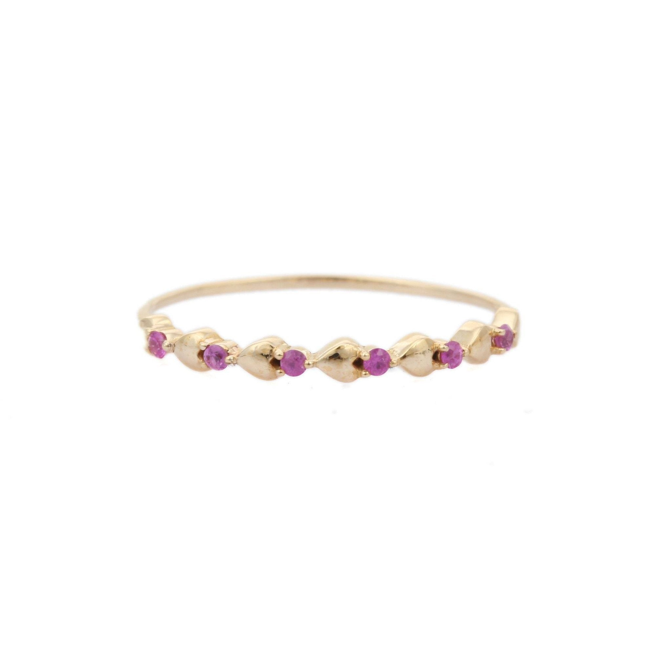14K Yellow Gold Pink Sapphire Ring - VR Jewels