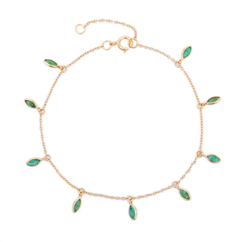 18K Gold Emerald Bracelet - VR Jewels
