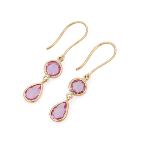 18K Gold Pink Tourmaline Earrings - VR Jewels