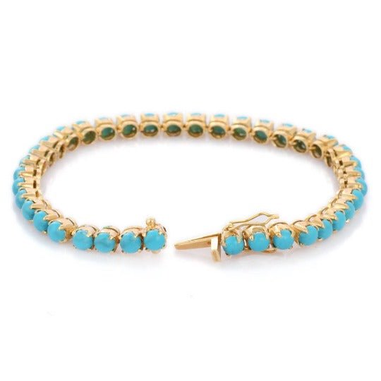 18K Gold Turquoise Eternity Bracelet - VR Jewels