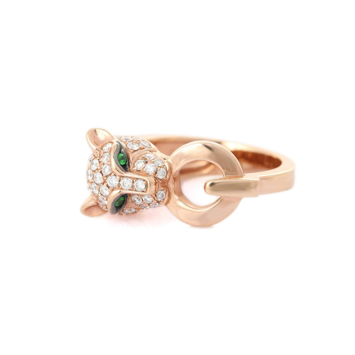 18K Rose Gold Diamond Panther Ring