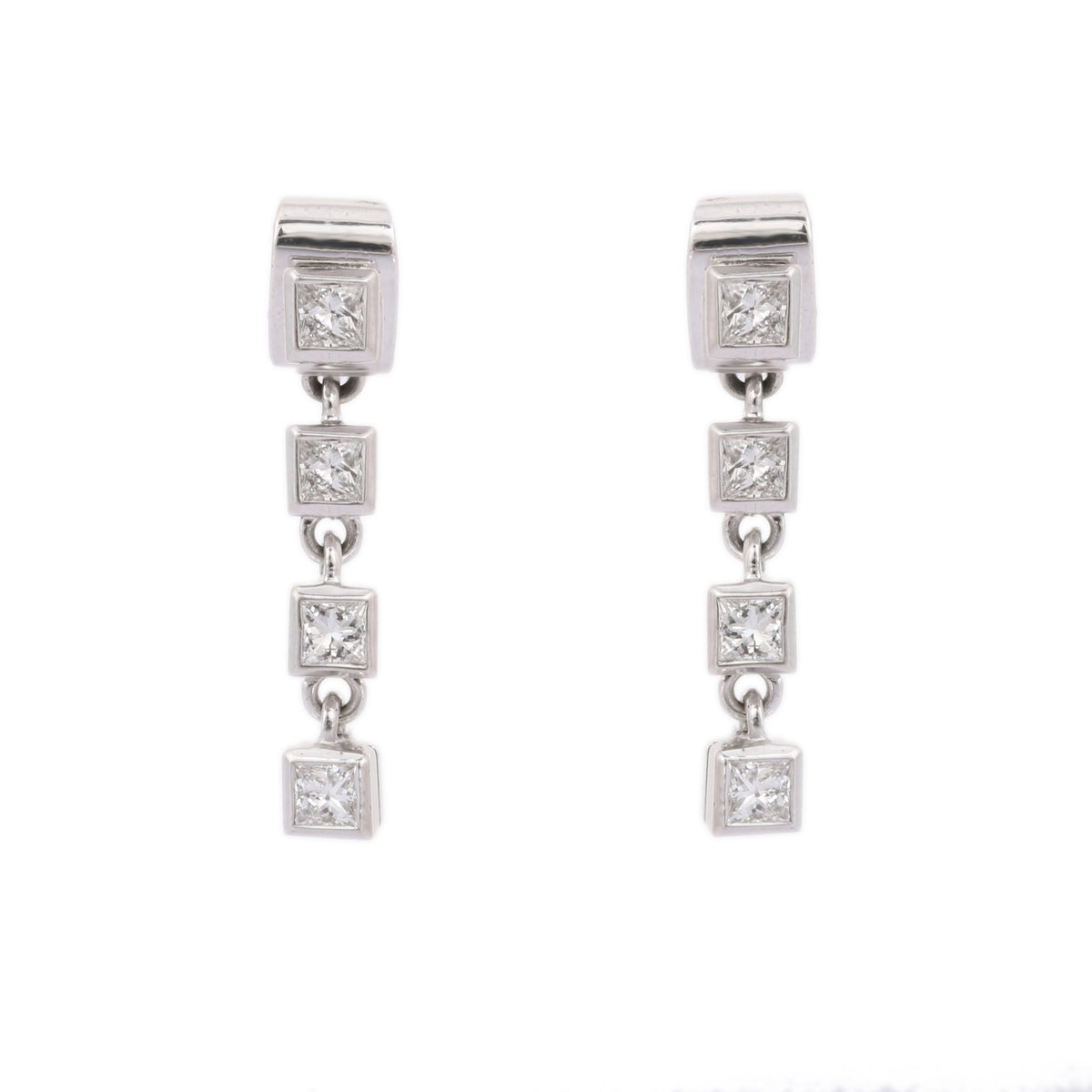 18K Solid White Gold Earring - VR Jewels