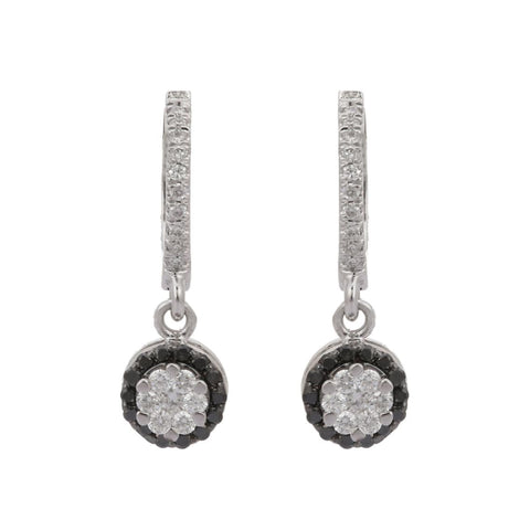 18K White Gold Earring With Blazing Diamond Solitaire - VR Jewels