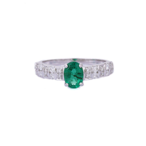 18K White Gold Emerald Ring - VR Jewels