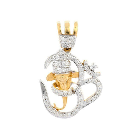 18K Yellow Gold and Diamond Ganesha Pendant - VR Jewels
