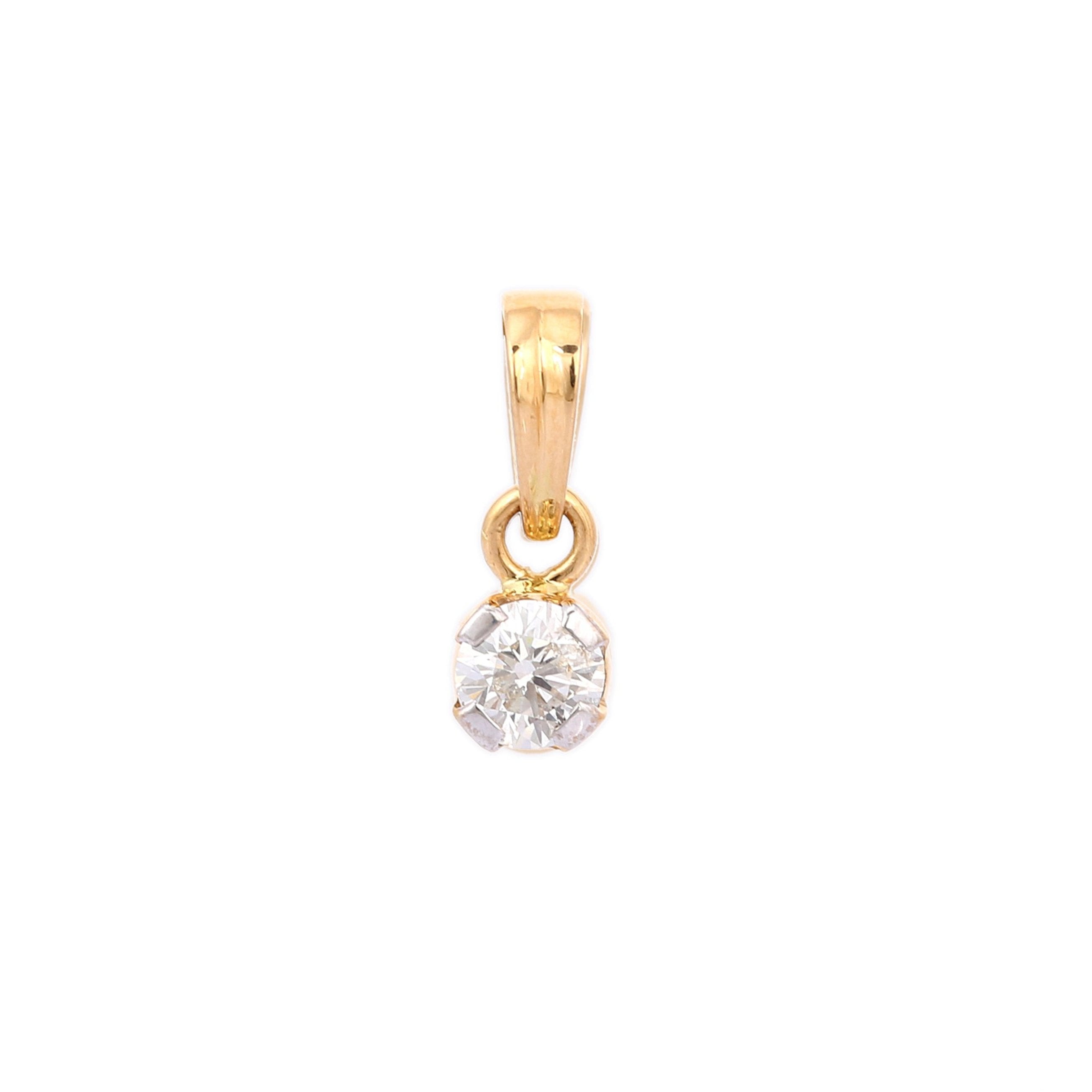 18K Yellow gold and solitaire pendant - VR Jewels