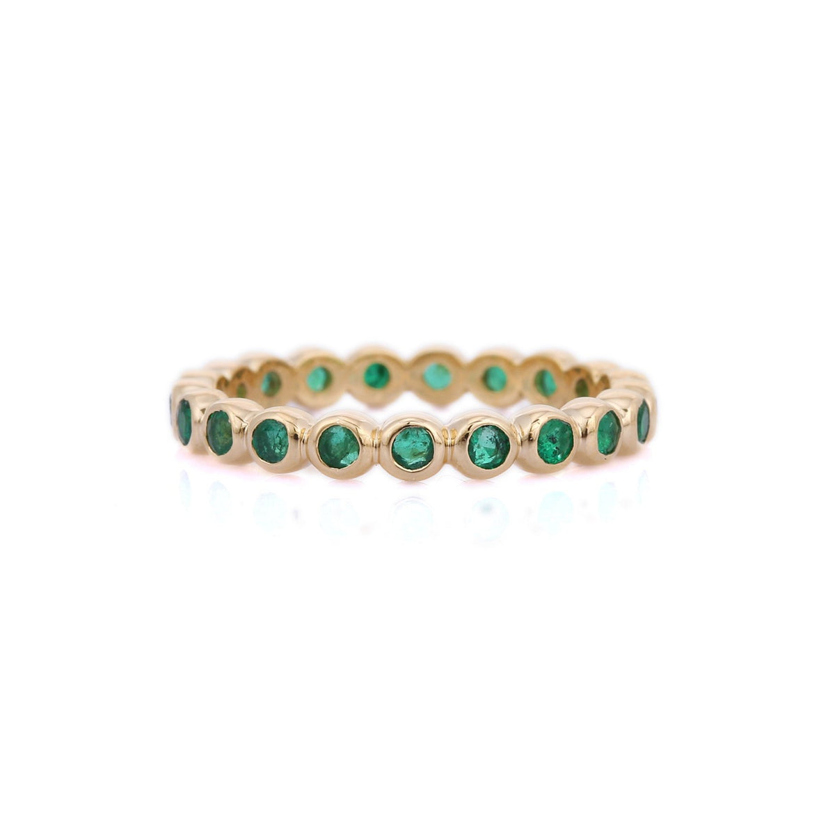 18K Yellow Gold Emerald Eternity Band - VR Jewels