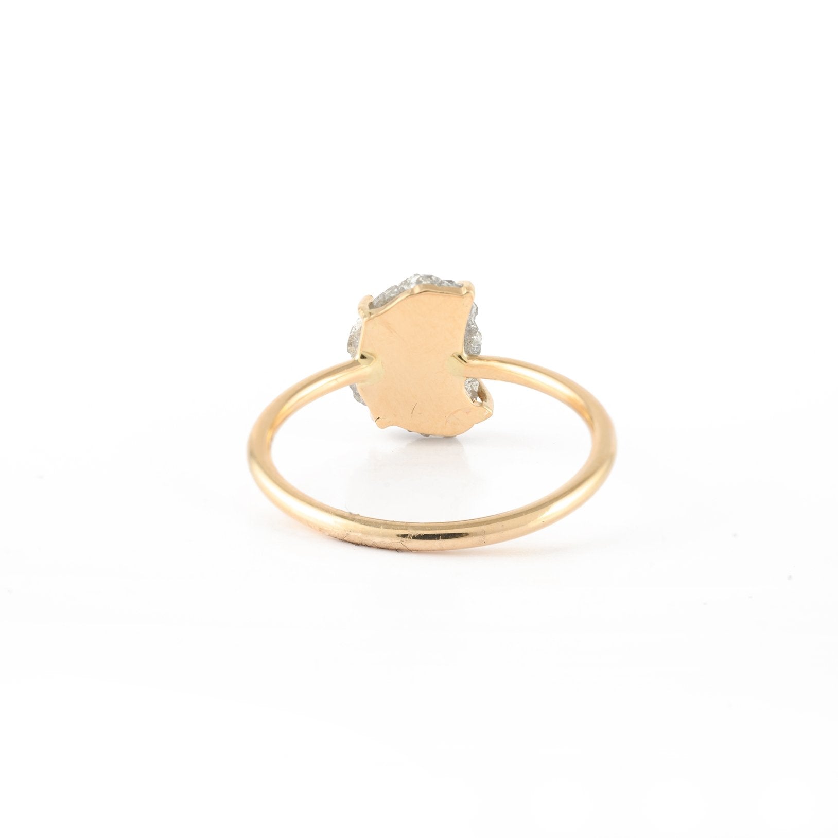 18K Yellow Gold Personalized Initial Ring with Diamond - VR Jewels