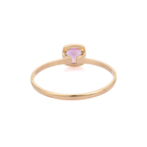 18K Yellow Gold Pink Sapphire Ring - VR Jewels
