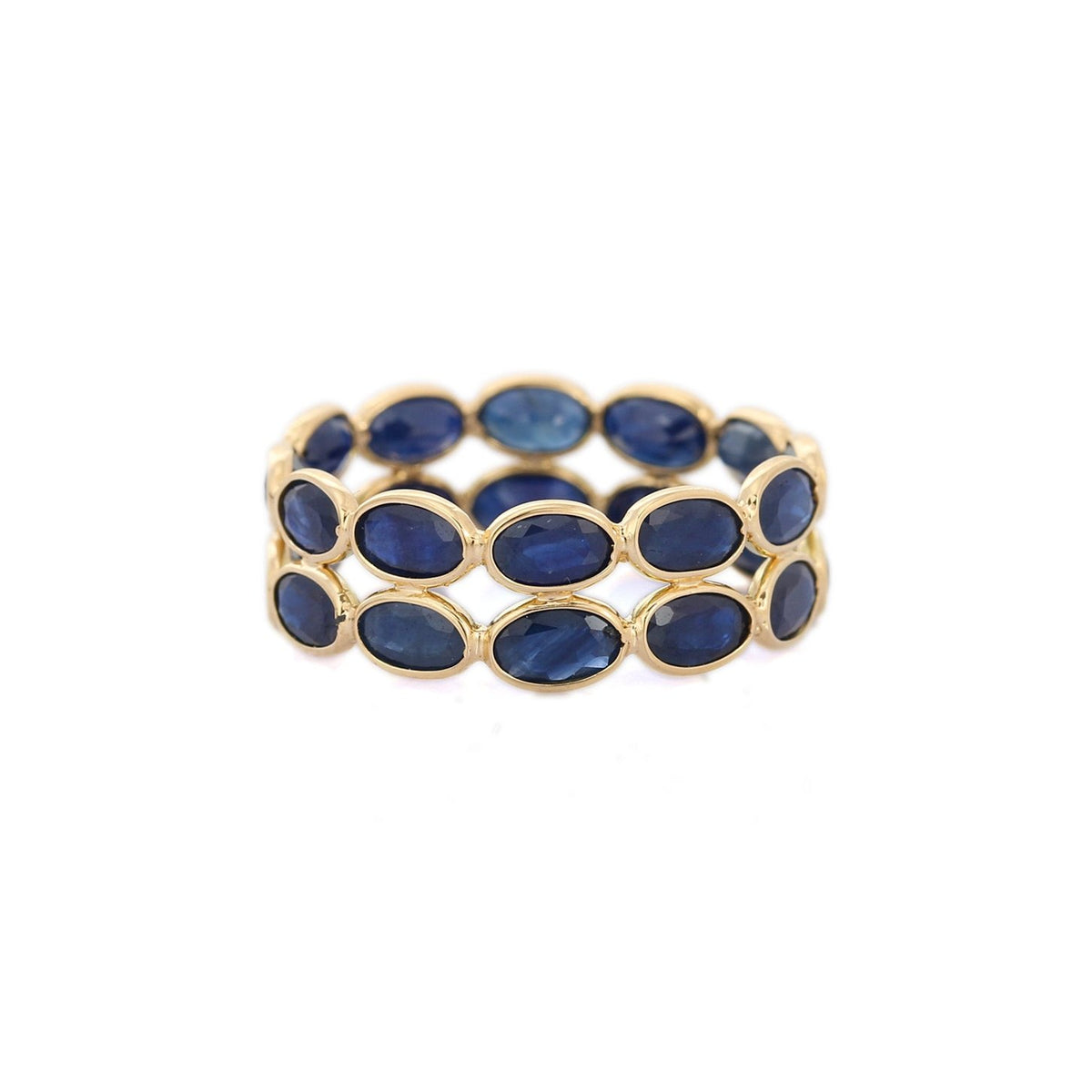 18K Yellow Gold Sapphire Eternity Band - VR Jewels